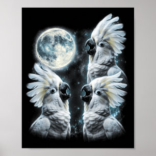 Regenschirm Atoo Heulender Mond Retro 90er Papagei Poster
