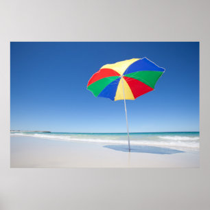 Regenschirm auf Strand   Australien Poster