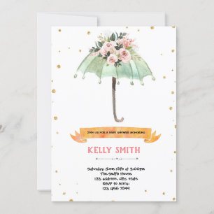 Regenschirm-Baby-Sprinkle-Shower-Thema Einladung