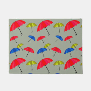 Regenschirm-Entwurf auf Fußmatte