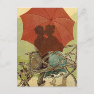 Regenschirm Liebhaber Postkarte