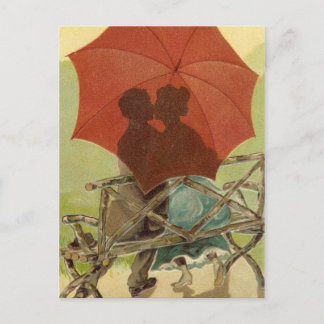 Regenschirm Liebhaber Postkarte