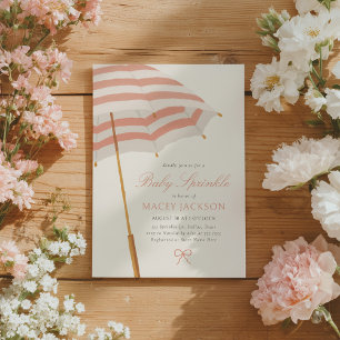 Regenschirm Mädchen Baby Sprinkle in Rosa und Gold Einladung