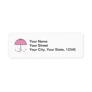 Regenschirm mit Herzen (Rosa)