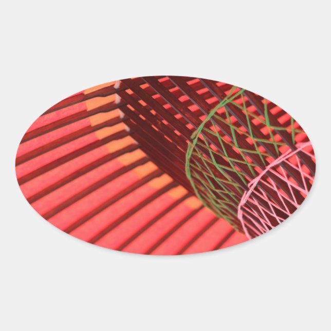 Regenschirm Ovaler Aufkleber (Vorderseite)