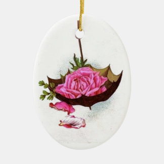 Regenschirm-rosa Rosen-Verzierung Keramik Ornament