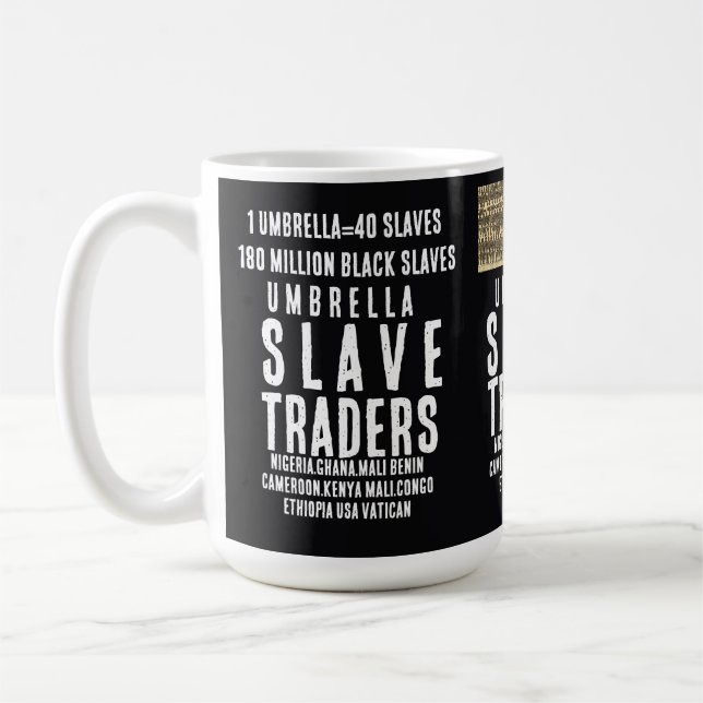 REGENSCHIRM SKLAVENHÄNDLER-Tasse Kaffeetasse (Links)