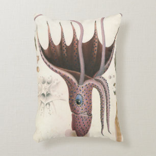 Regenschirm-Tintenfisch, Vintage Meeresleben Tiere Dekokissen