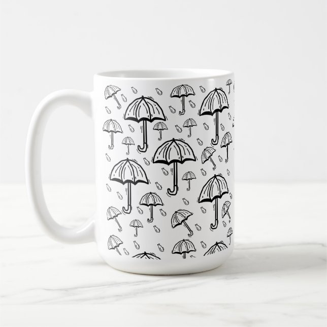 Regenschirm und Regenschirm Kaffeetasse (Links)