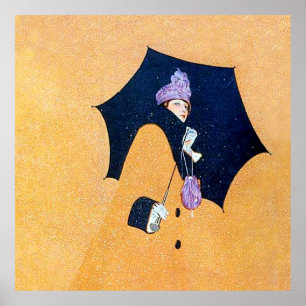 Regenschirm und Schnee von C Coles Phillips Poster