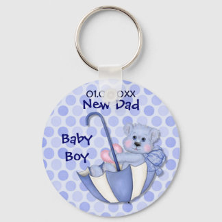 Regenschirmbär - Neuer Papa - Junge Schlüsselanhänger