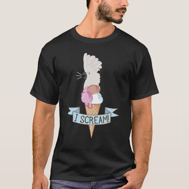 Regenschirmcockatoo-Eiscreme-Papagei T-Shirt (Vorderseite)