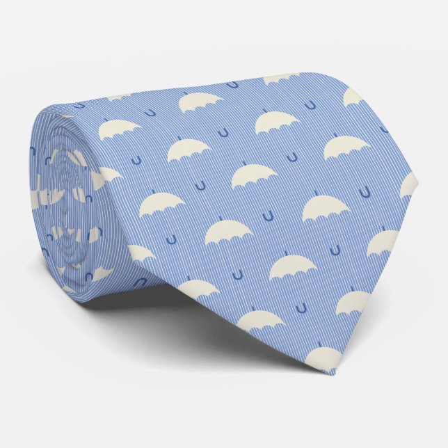 Regenschirme im Blau Krawatte (Gerollt)