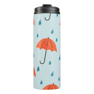 Regenschirme: Wasserfarbene Herbsttropfen Thermosbecher