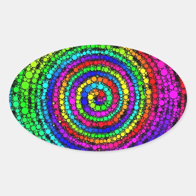 Regenspirale Ovaler Aufkleber (Vorderseite)