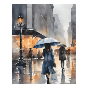 Regenstadt-Aquarellkunst Fotodruck