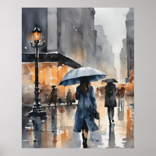 Regenstadt-Aquarellkunst Poster