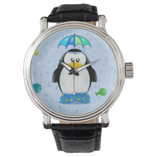 Regenstiefel Pinguin Armbanduhr