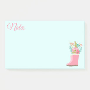 Regenstiefel und Blumen Notizen