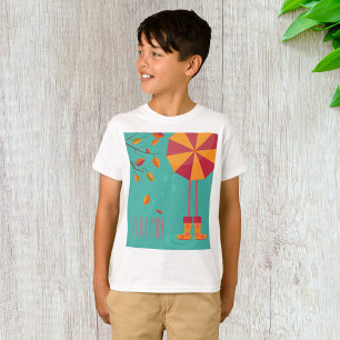 Regenstiefel und Herbstlaube T-Shirt