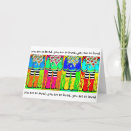 Regenstiefel und Molsien, Frühling, Puddles glückl Karte