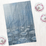 Regensturm Geschirrtuch<br><div class="desc">Wetterkunst,  die einen nassen und regnerischen Sturmtag mit Regen und Pfützen darstellt. Originelle Kunst von Nic Squirrell.</div>