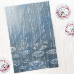 Regensturm Geschirrtuch<br><div class="desc">Wetterkunst, die einen nassen und regnerischen Sturmtag mit Regen und Pfützen darstellt. Originelle Kunst von Nic Squirrell.</div>