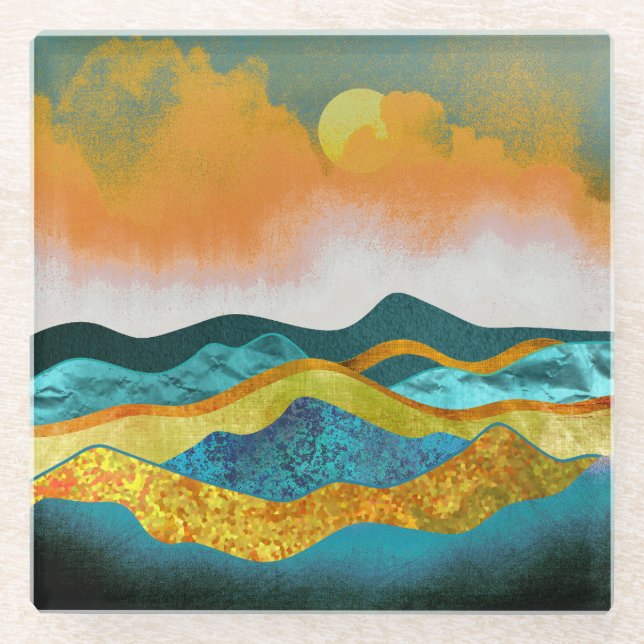 Regensturm Glasuntersetzer (Vorderseite)