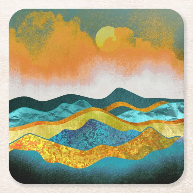 Regensturm Rechteckiger Pappuntersetzer (Vorderseite)