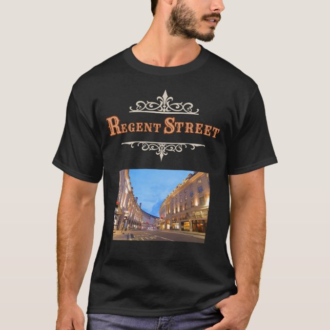 Regent Street Men's T-Shirt in Black  (Vorderseite)