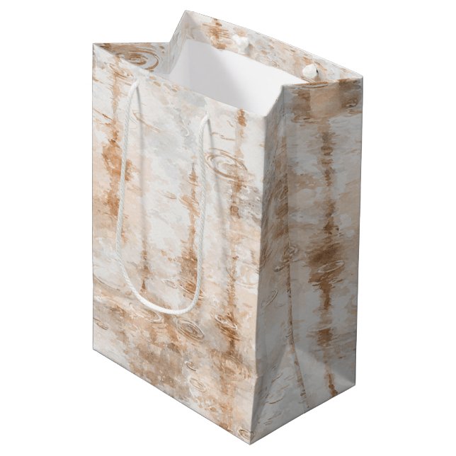 Regentag Abstract Mittlere Geschenktüte (Vorderseite Schrägansicht)