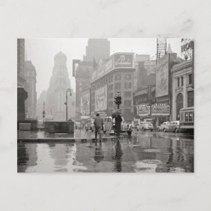 Regentag auf dem Times Square, 1943 Postkarte