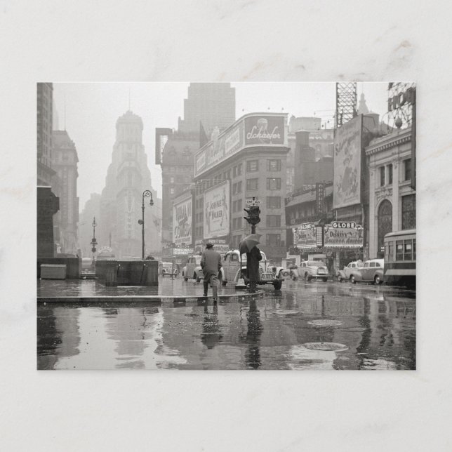 Regentag auf dem Times Square, 1943 Postkarte (Vorderseite)