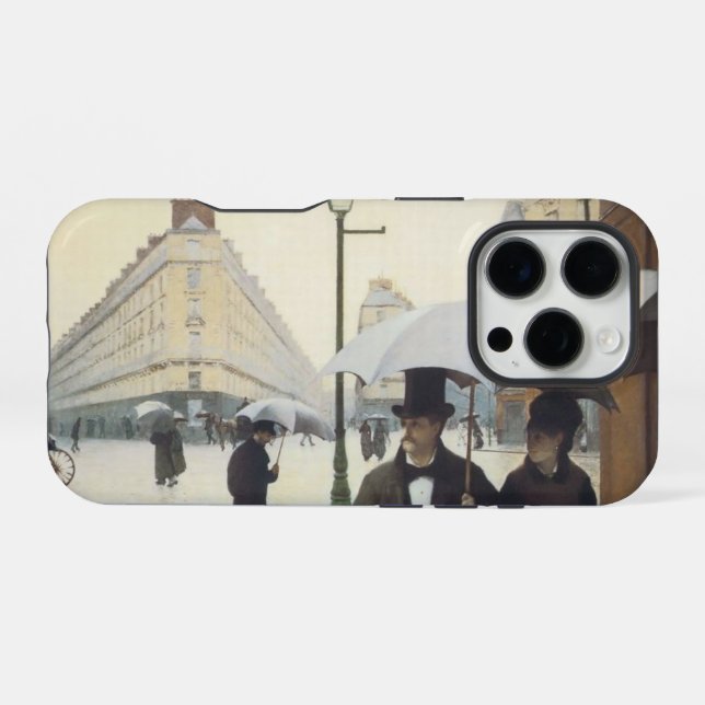 Regentag auf der Straße in Paris iPhone Hülle (Rückseite (Horizontal))