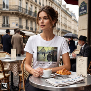 Regentag auf der Straße in Paris von Gustave Caill T-Shirt