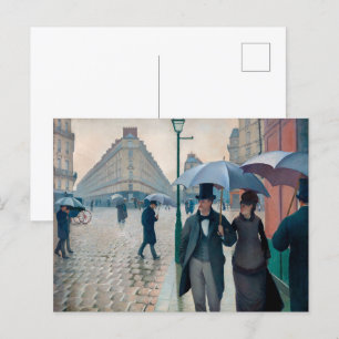 Regentag auf der Straße von Paris Gustave Caille Postkarte