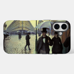 Regentag auf der Straße von Paris von Gustave Cail iPhone 16 Plus Hülle