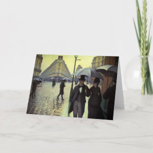 Regentag auf der Straße von Paris von Gustave Cail Karte
