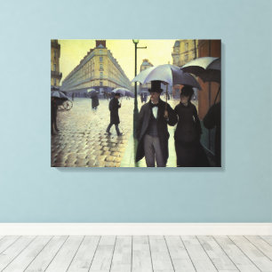 Regentag auf der Straße von Paris von Gustave Cail Leinwanddruck
