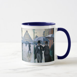 Regentag auf der Straße von Paris von Gustave Cail Tasse