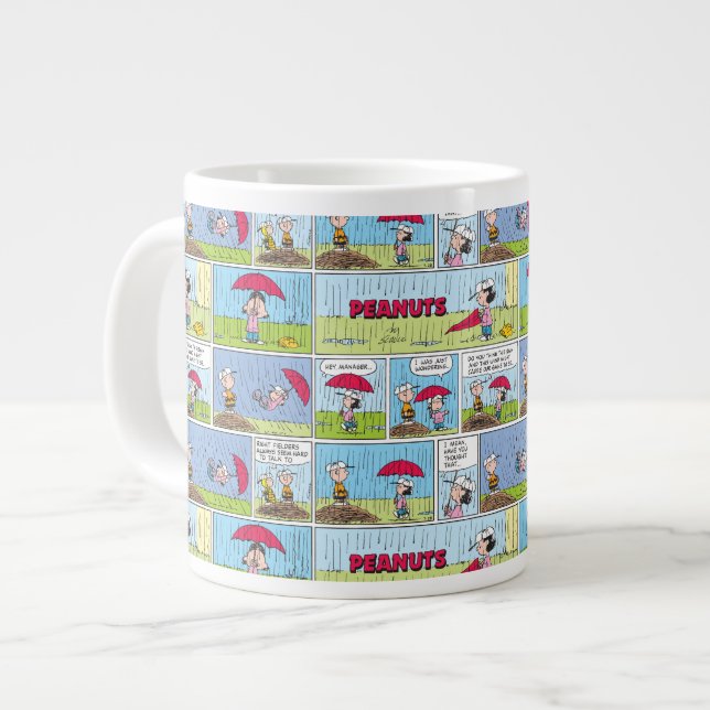 Regentag beim Baseballspiel Jumbo-Tasse (Vorderseite Links)