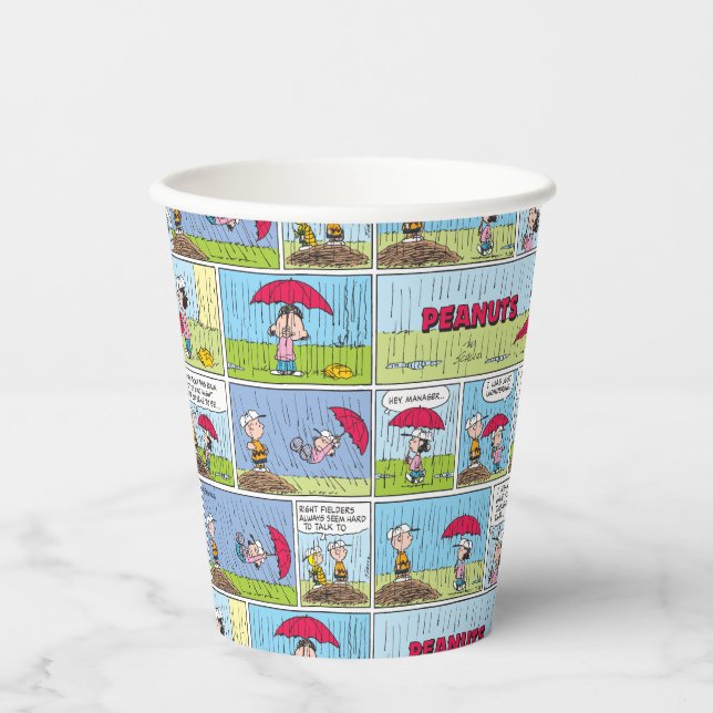 Regentag beim Baseballspiel Pappbecher (Vorderseite)