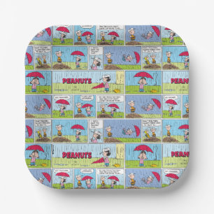 Regentag beim Baseballspiel Pappteller