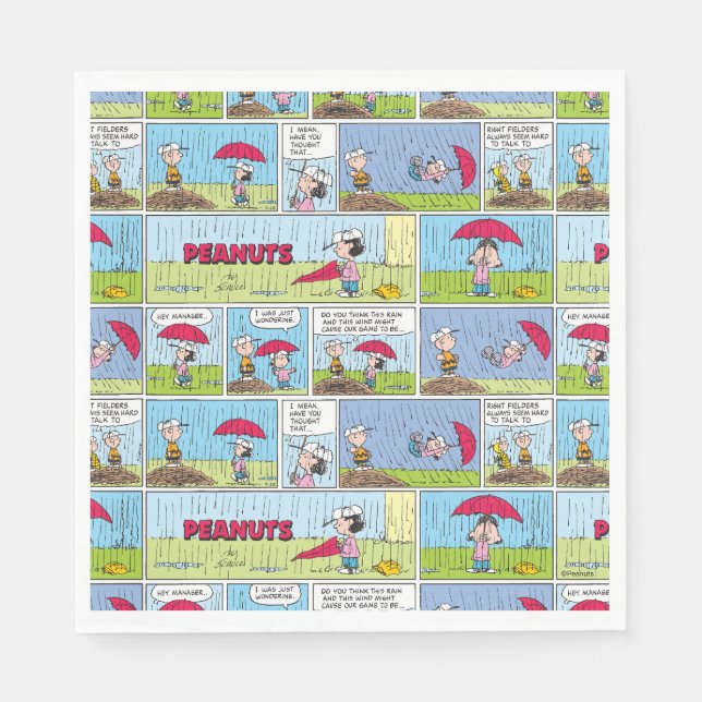 Regentag beim Baseballspiel Serviette (Vorderseite)