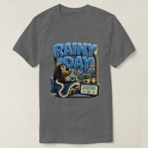 Regentag Bleiben Drinnen Lustig Gemütlich T-Shirt
