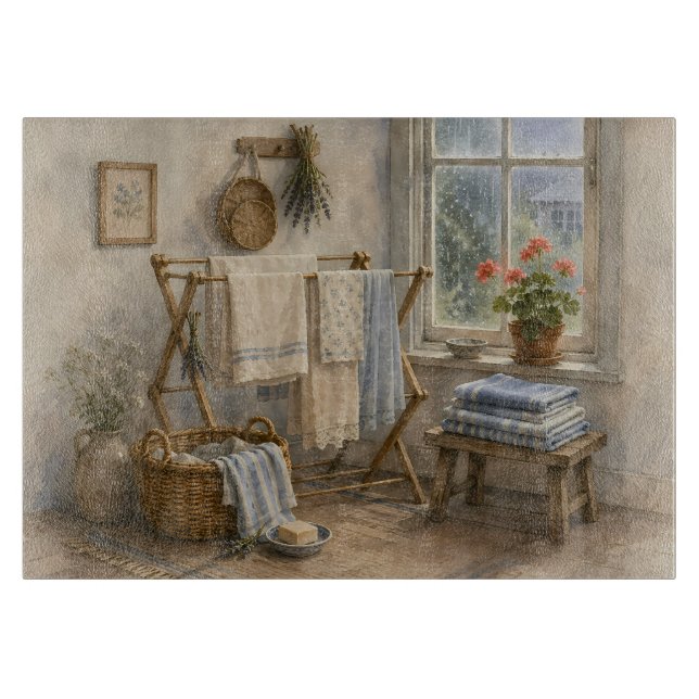 Regentag-Cottage-Wäscheraum Schneidebrett (Vorderseite)
