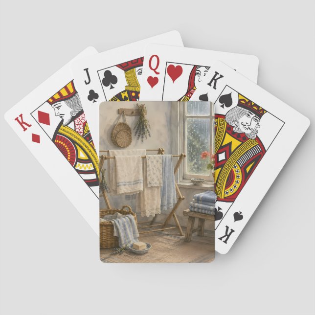 Regentag-Cottage-Wäscheraum Spielkarten (Rückseite)