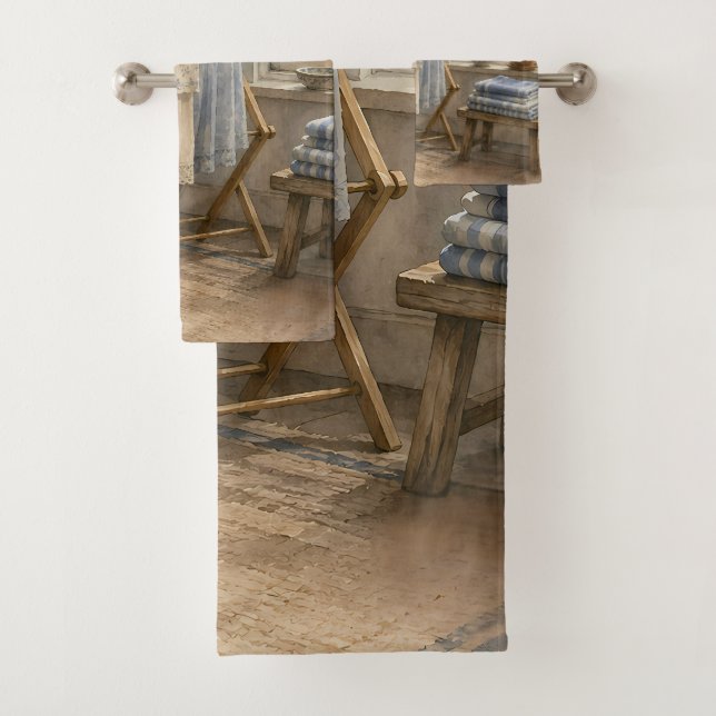 Regentag-Cottage-Wäscherei Badhandtuch Set (Insitu)