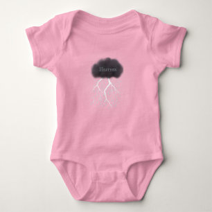 Regentag Donnerwolke mit Baby Namen Pink Strampler