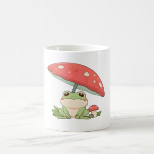 Regentag-Frosch unter Pilz Kawaii-Design Kaffeetasse